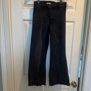 Girls Wide-Leg Black Jeans